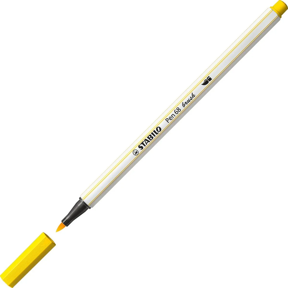 STABILO Pen 68 Brush Viltstift Geel