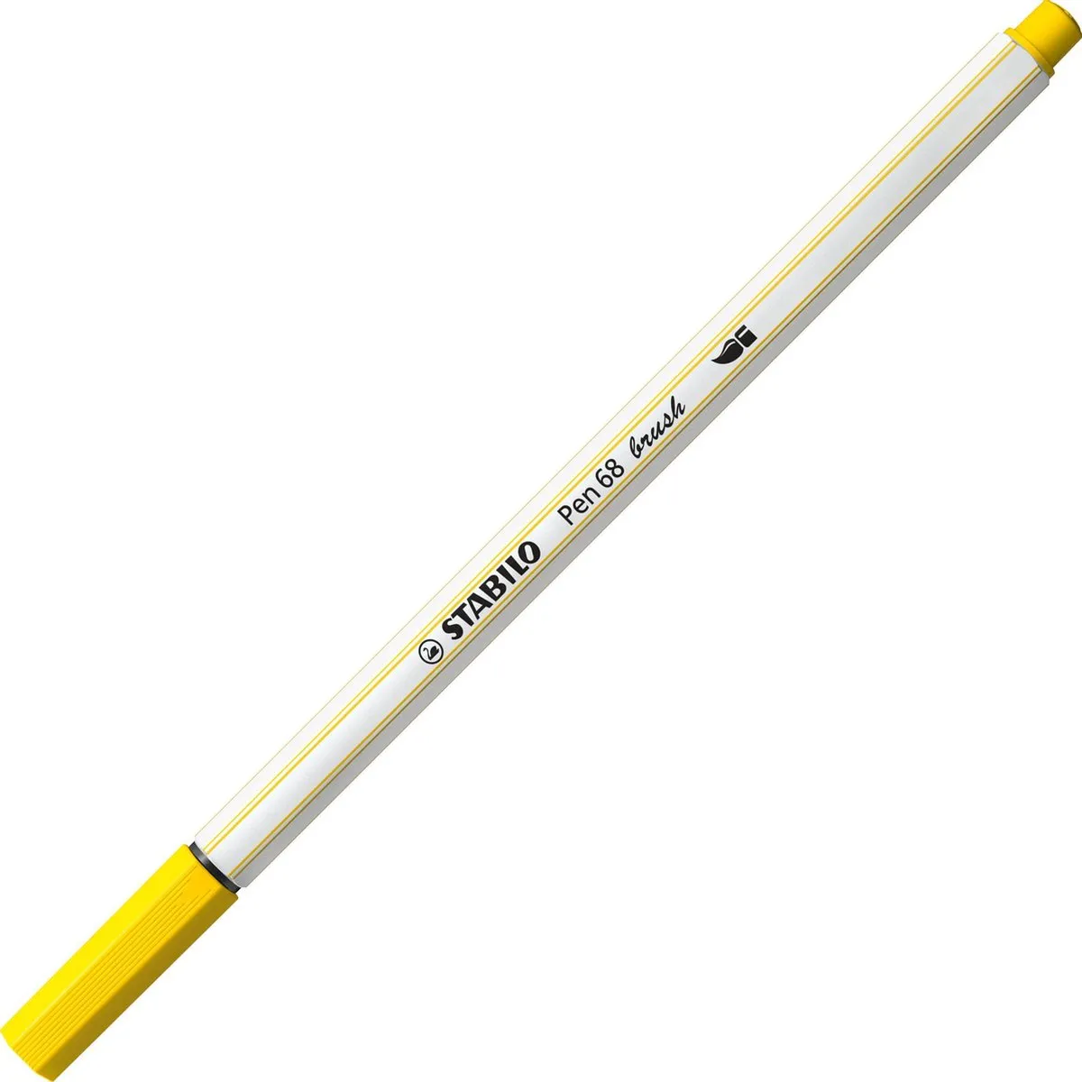 STABILO Pen 68 Brush Viltstift Geel