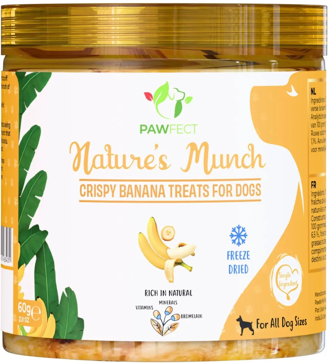 Pawfect hondensnacks Banaan 60 gr.