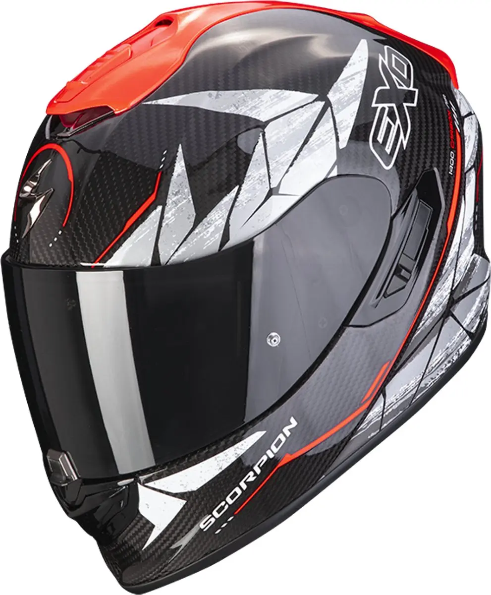 Scorpion Exo-1400 Evo Carbon Air Aranea Zwart-Neon Rood Integraalhelm