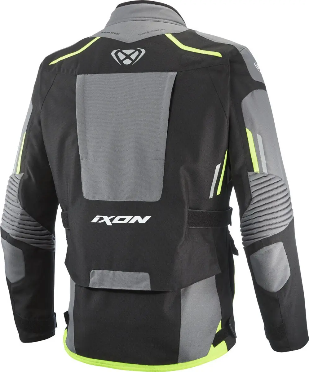 IXON Midgard Motorjas - Zwart/Grijs/Fluo Geel - S