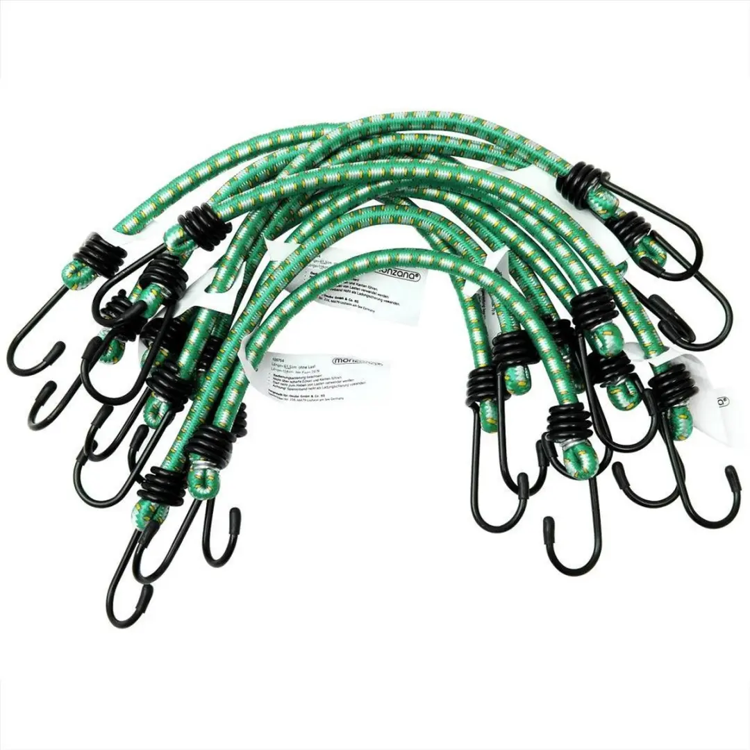 deuba Rubberen Bagagespinnen 61cm - 10 Stuks - Groen
