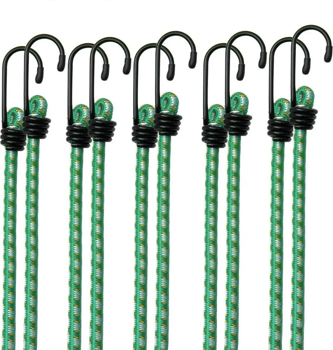 deuba Rubberen Bagagespinnen 61cm - 10 Stuks - Groen