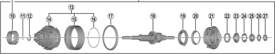 Shimano Nexus SG-C6001-8C Versnellingsbak 8 Versnellingen