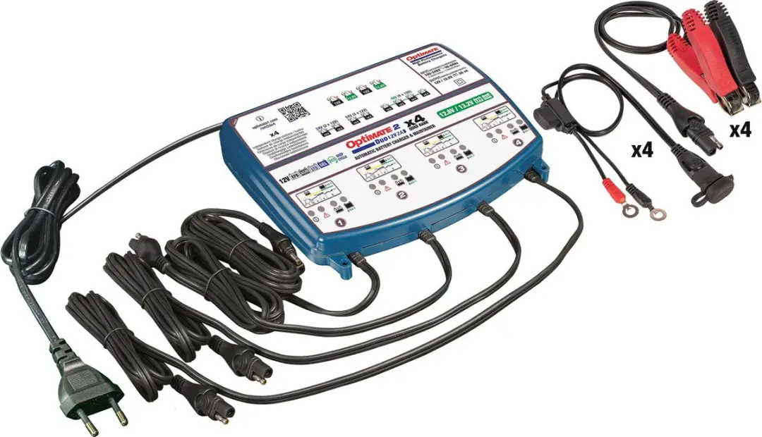 OptiMate 2 DUO x 4 BANK 12V/12,8V Acculader & Onderhouder
