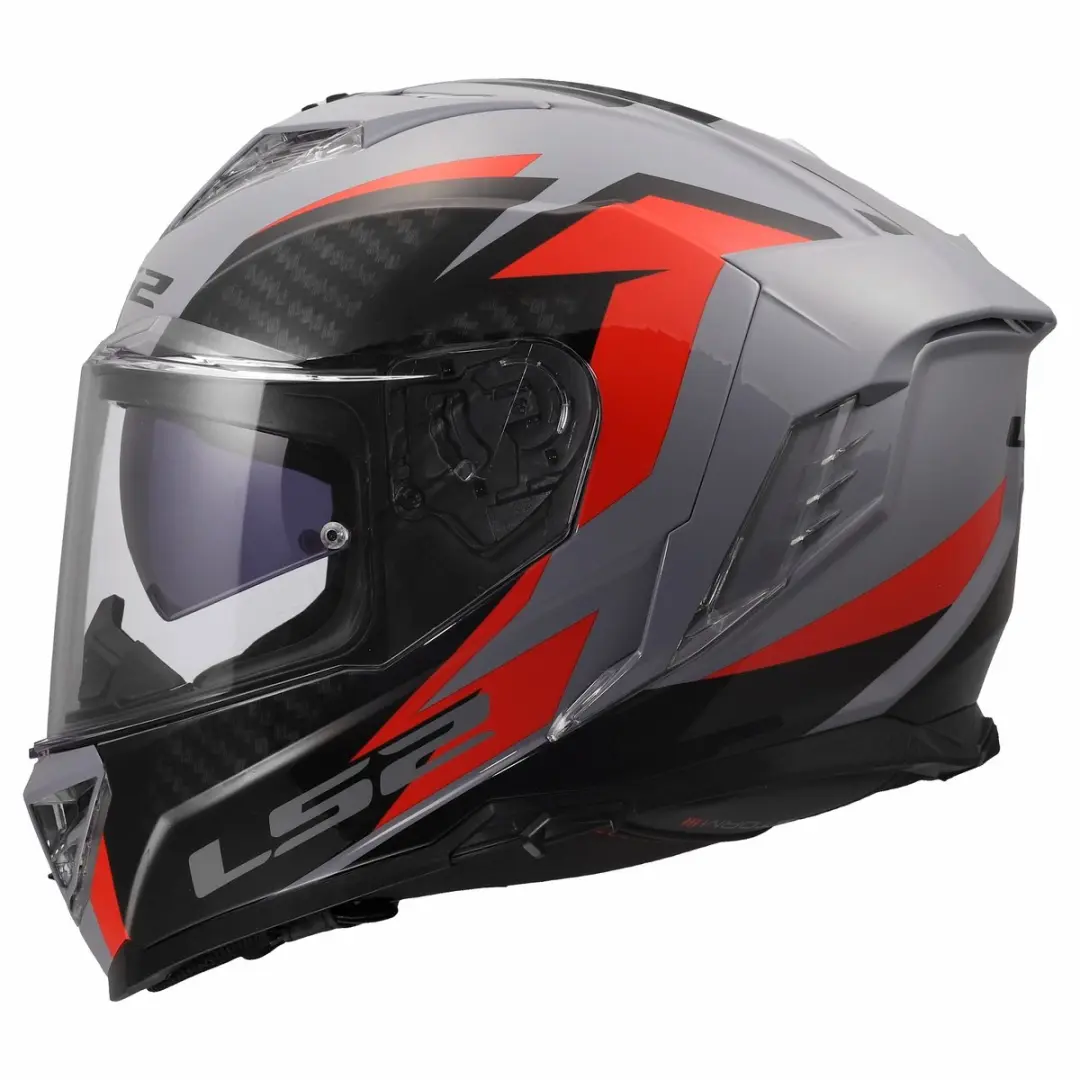 LS2 Storm III FF818 Helm - M - Grijs/Rood