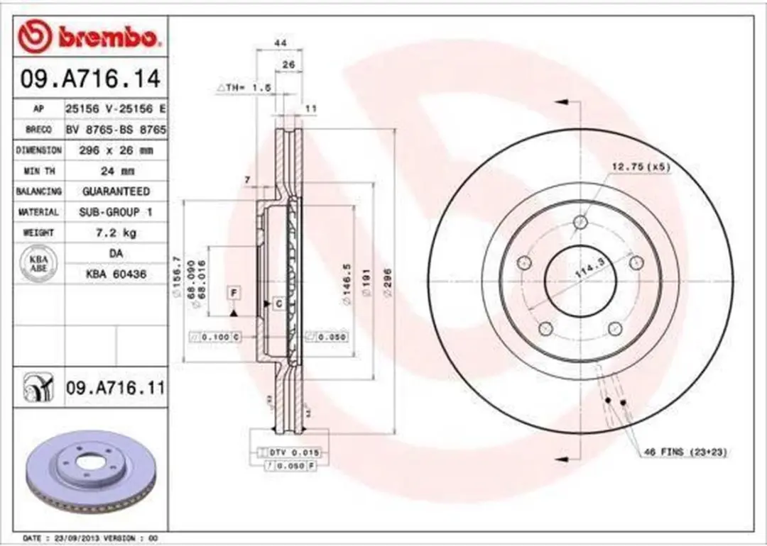 BREMBO Remschijfset 09.A716.14