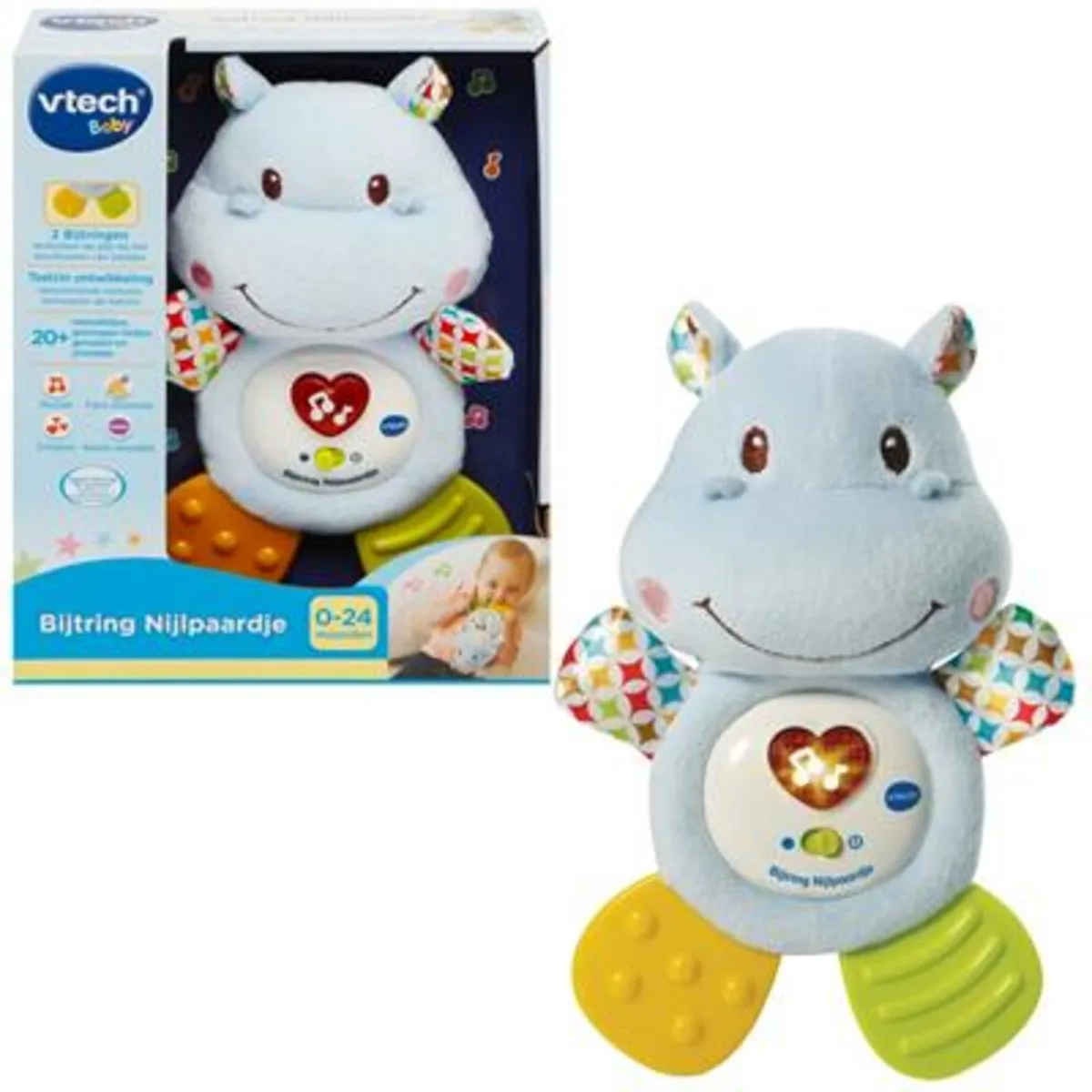 VTech Baby Bijtring Nijlpaardje - Liedjes & Geluiden - Multikleuren