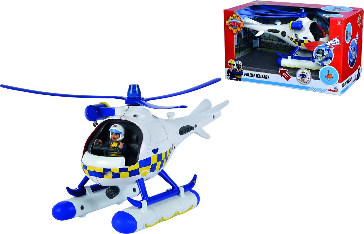Smoby Brandweerman Sam Wallaby Politiehelikopter Geluid & Licht