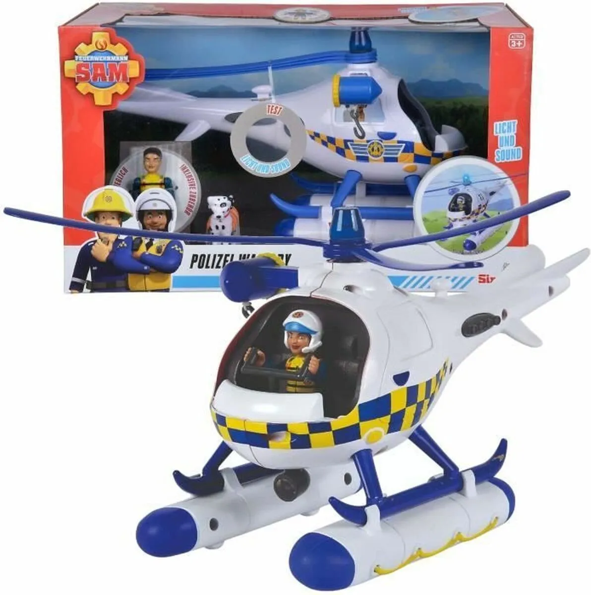 Smoby Brandweerman Sam Wallaby Politiehelikopter Geluid & Licht - Meerkleurig