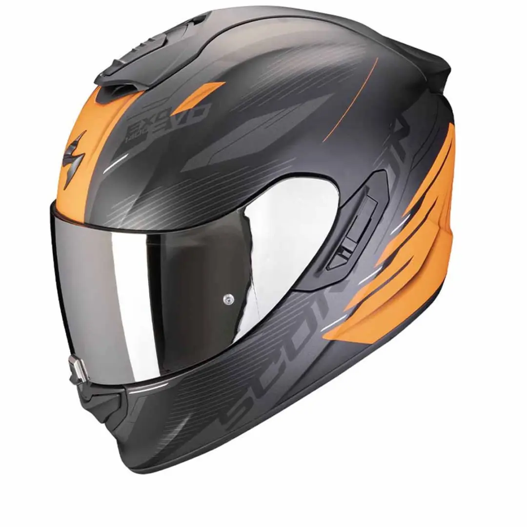 Scorpion EXO-1400 Evo II Air Luma Matt Zwart Oranje Integraalhelm