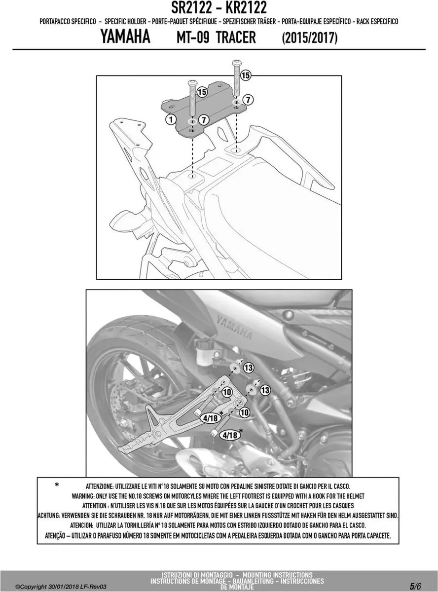 Givi Monokey Monolock Steun Topcase Noir - Yamaha 900 MT-09/Tracer