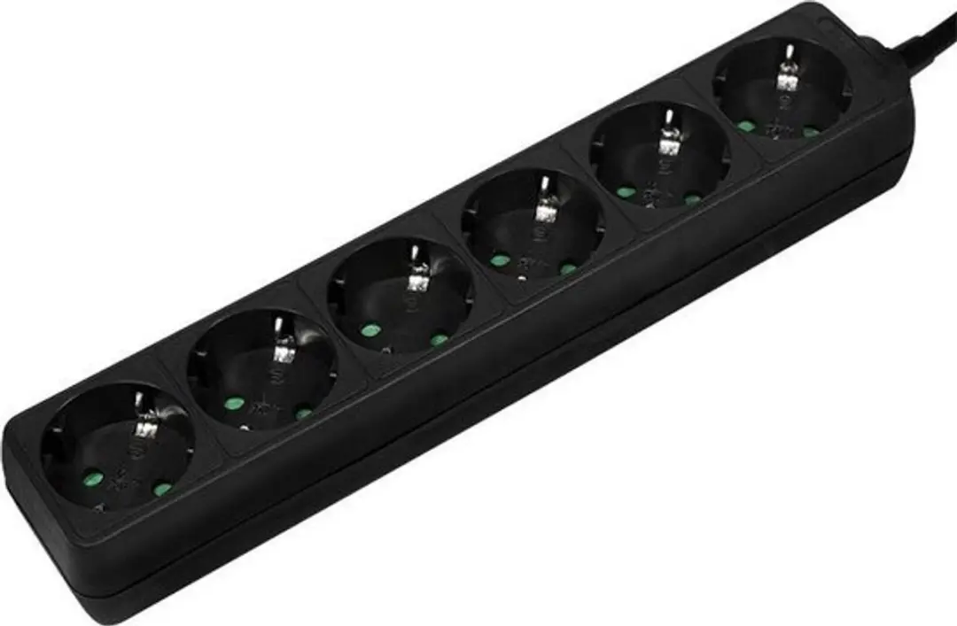 Logilink LPS238B Stekkerdoos 6x - Zwart