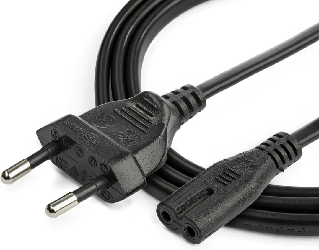 Merklos 2m CEE7/16 Twin C7 Stroomkabel - Zwart - afbeelding 6 van 6