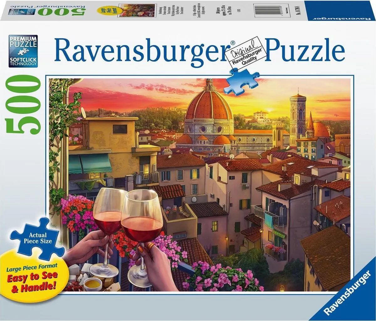Ravensburger Wijn Drinken Op Het Terras Legpuzzel 500 Stuks - Multicolor
