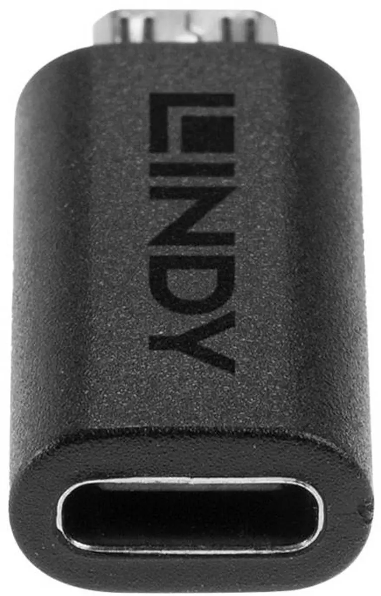 Lindy 41903 USB-C naar Micro-USB 2.0 Adapter - Zwart