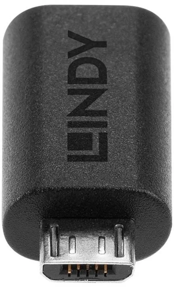 Lindy 41903 USB-C naar Micro-USB 2.0 Adapter - Zwart