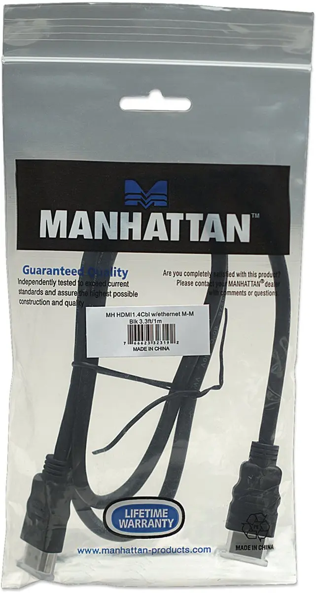 Manhattan 323192 HDMI-kabel 1m - Zwart