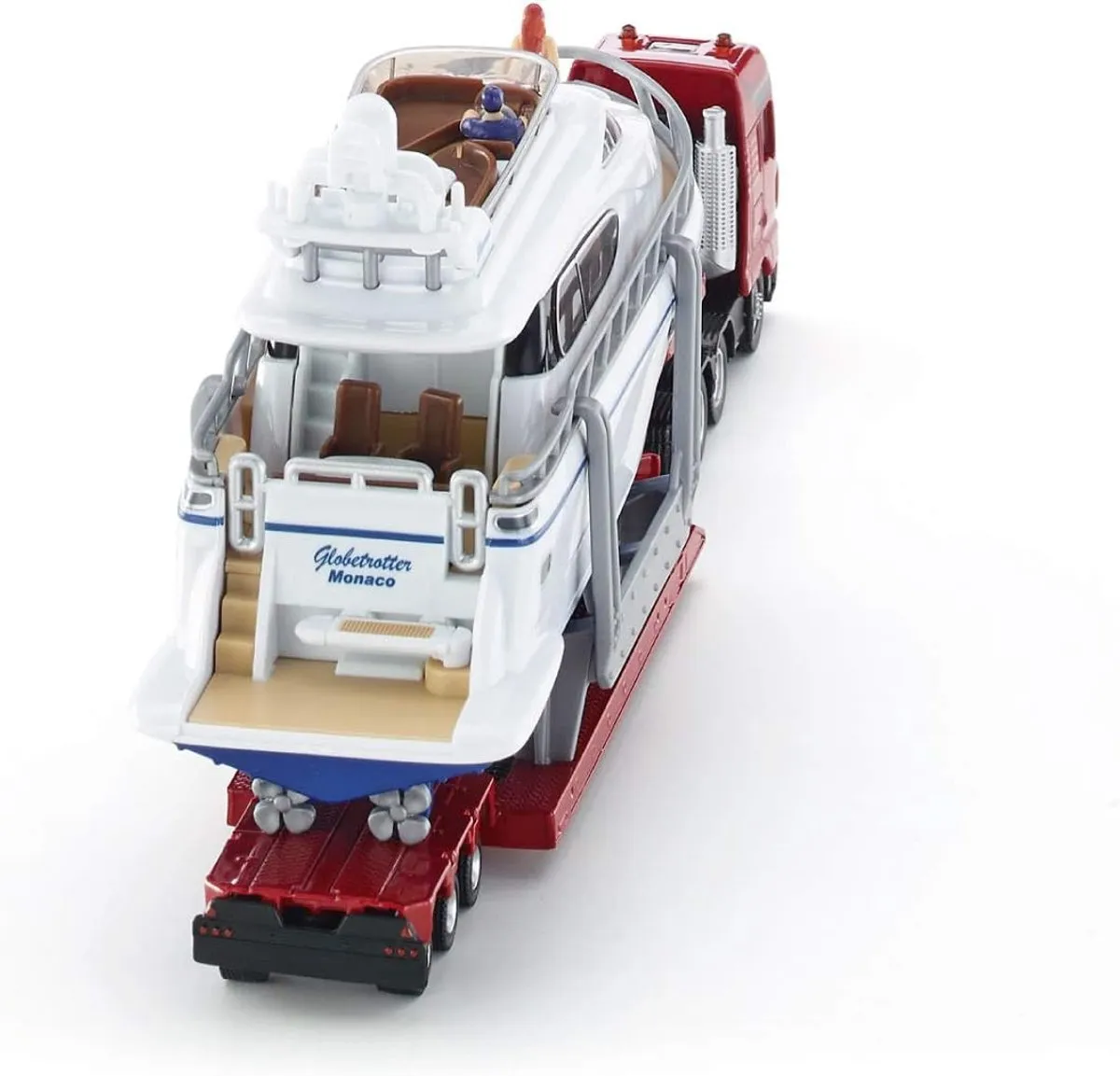 SIKU 1849 Zwaartransport met Jacht 1:87 - Rood/Wit