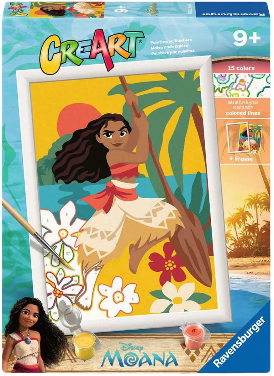 Ravensburger CreArt Vaiana's Adventures Schilderen op Nummer - Meerkleurig