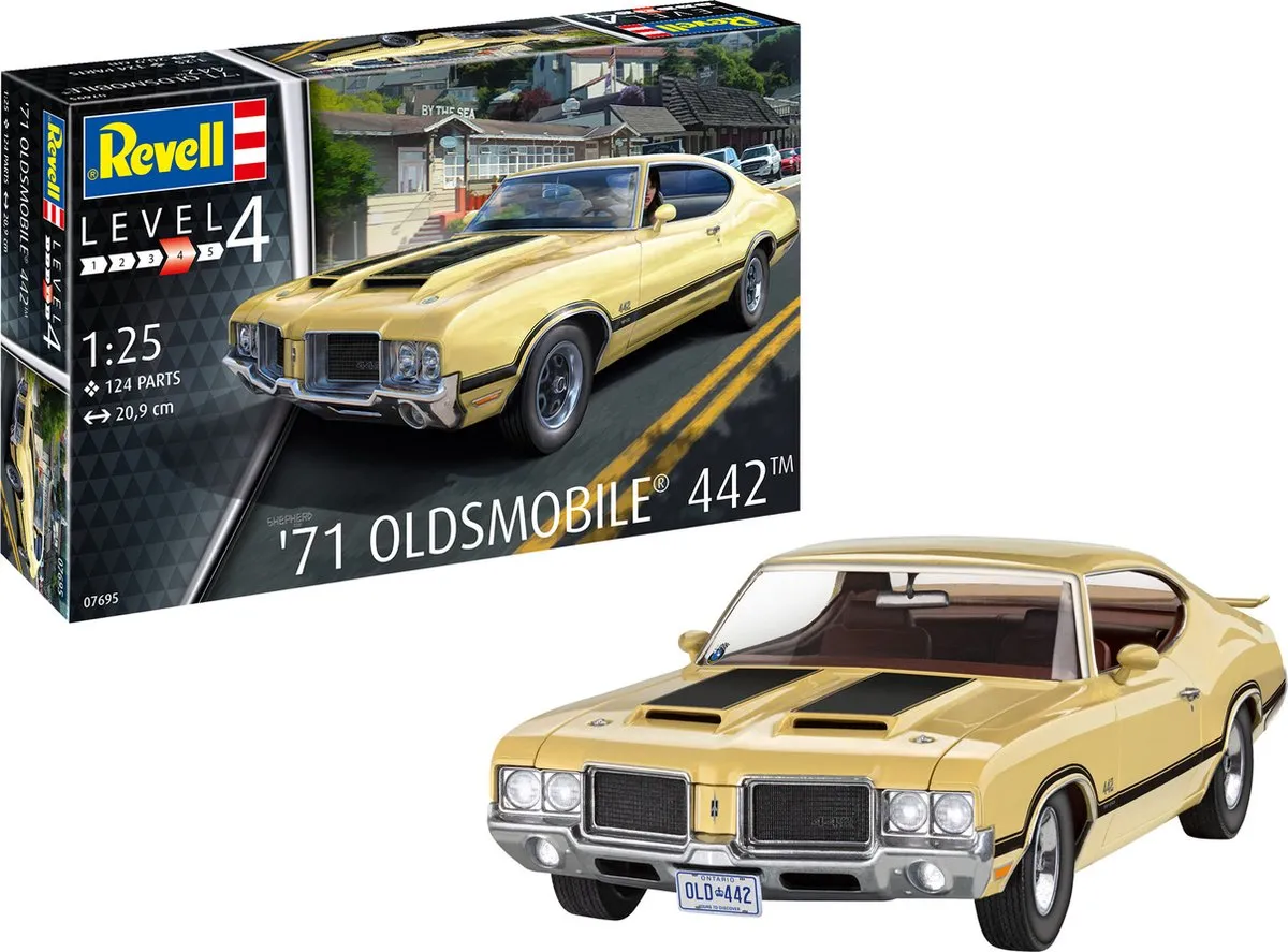 Revell 07695 1971 Oldsmobile 442 Coupe Modelbouwpakket - 1:25 - Multi