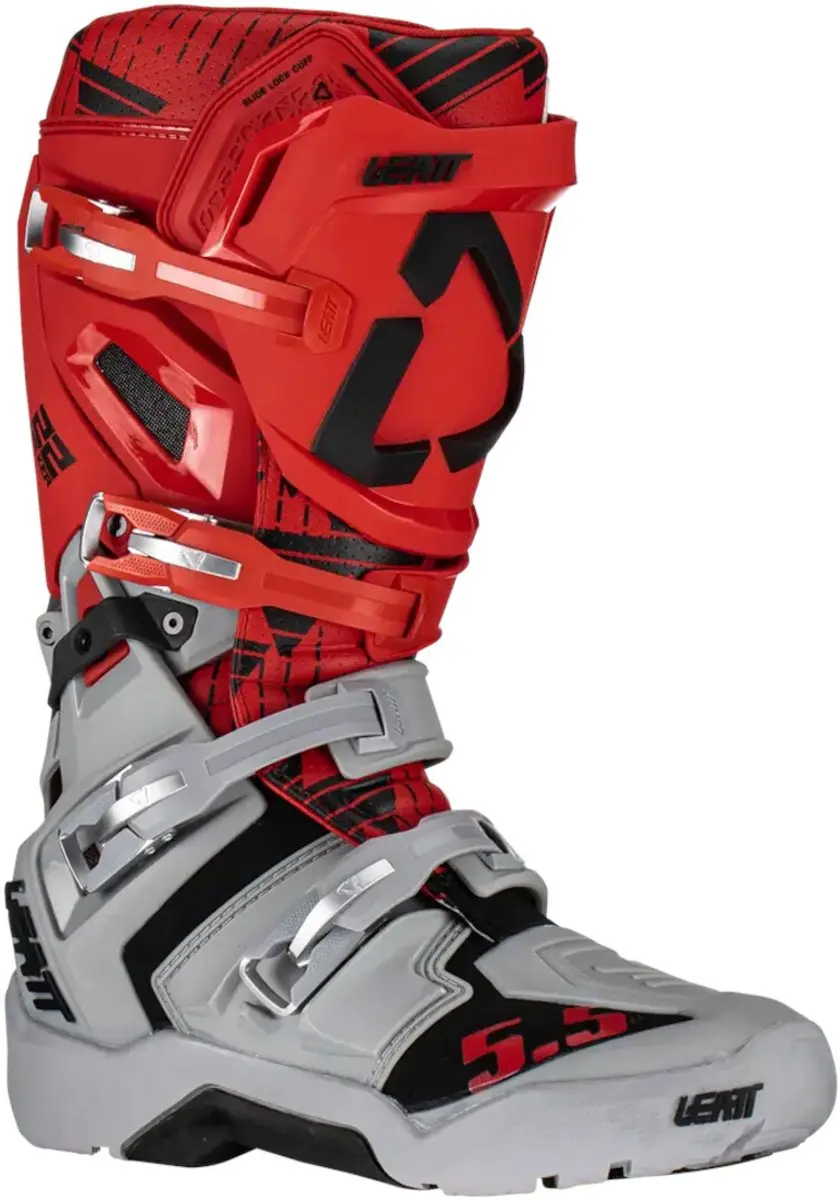 Leatt Moto 5.5 Flexlock Enduro Crosslaarzen - Lichtgrijs/Rood - afbeelding 6 van 6