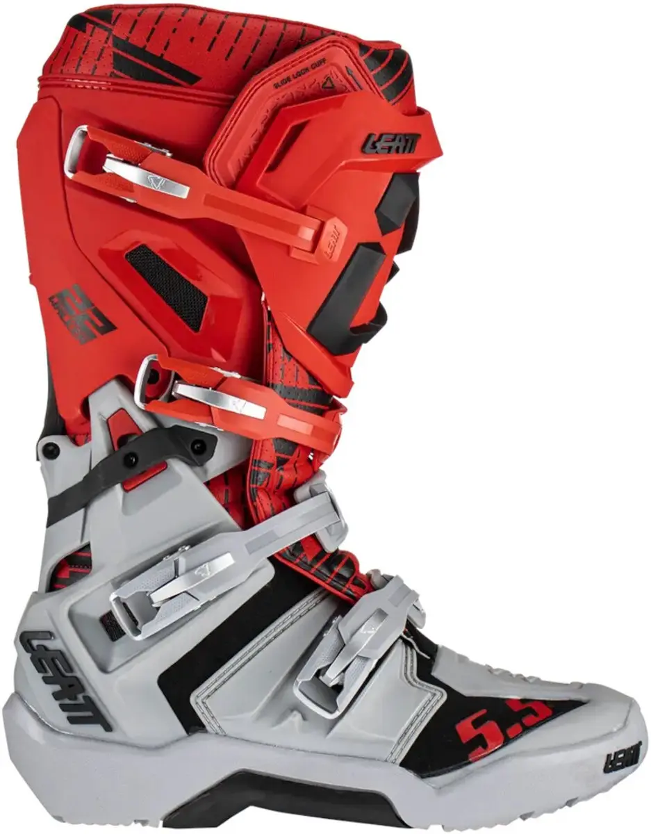 Leatt Moto 5.5 Flexlock Enduro Crosslaarzen - Lichtgrijs/Rood