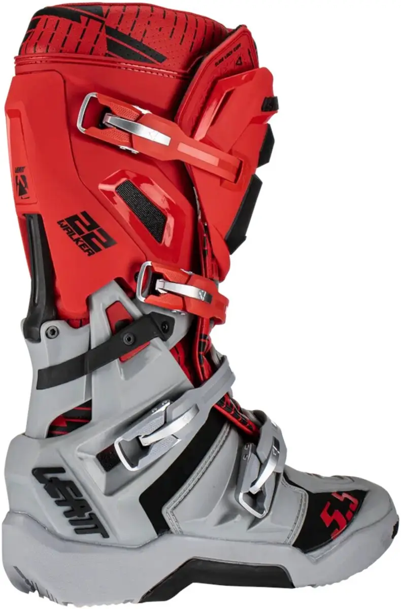 Leatt Moto 5.5 Flexlock Enduro Crosslaarzen - Lichtgrijs/Rood