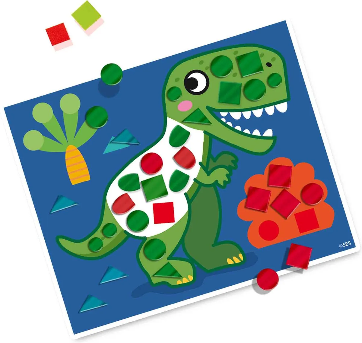 SES Creative Dino’s Mozaïeken Knutselset - 4 Grote Kaarten
