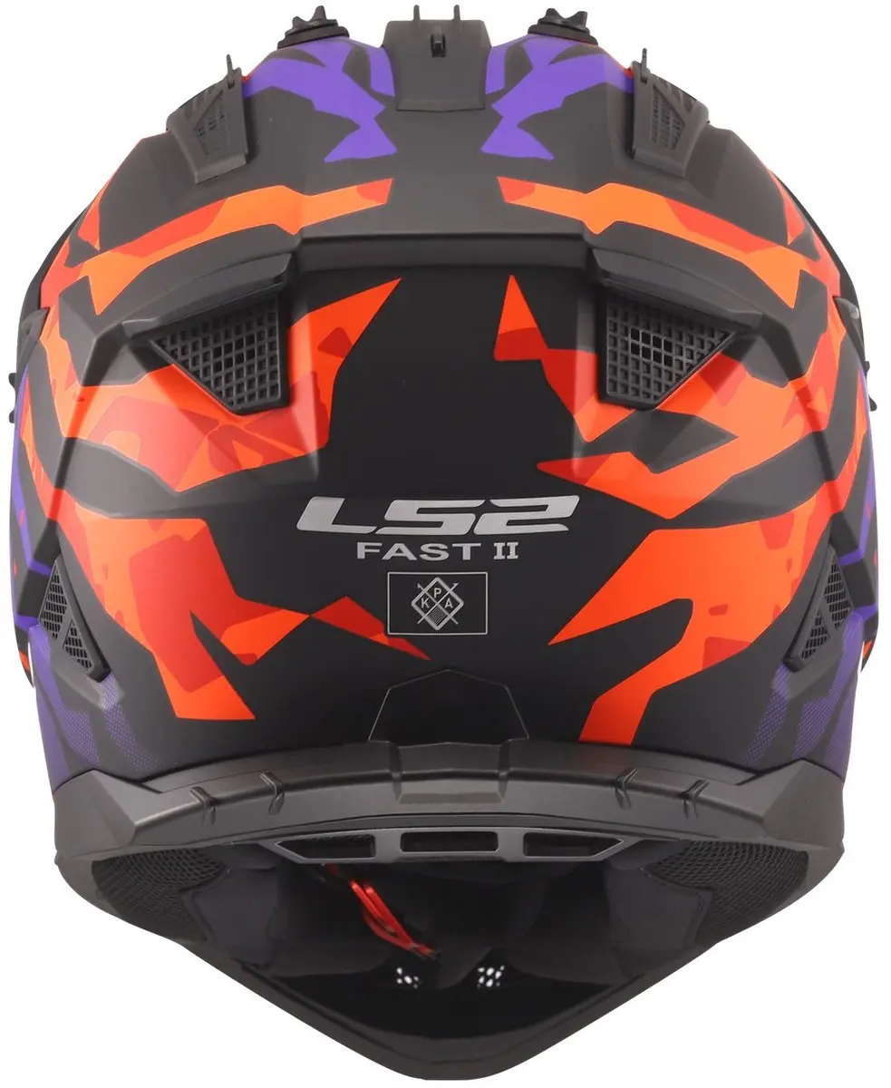LS2 Fast II Grotesk MX708 Helm - Paars/Orange - XXL