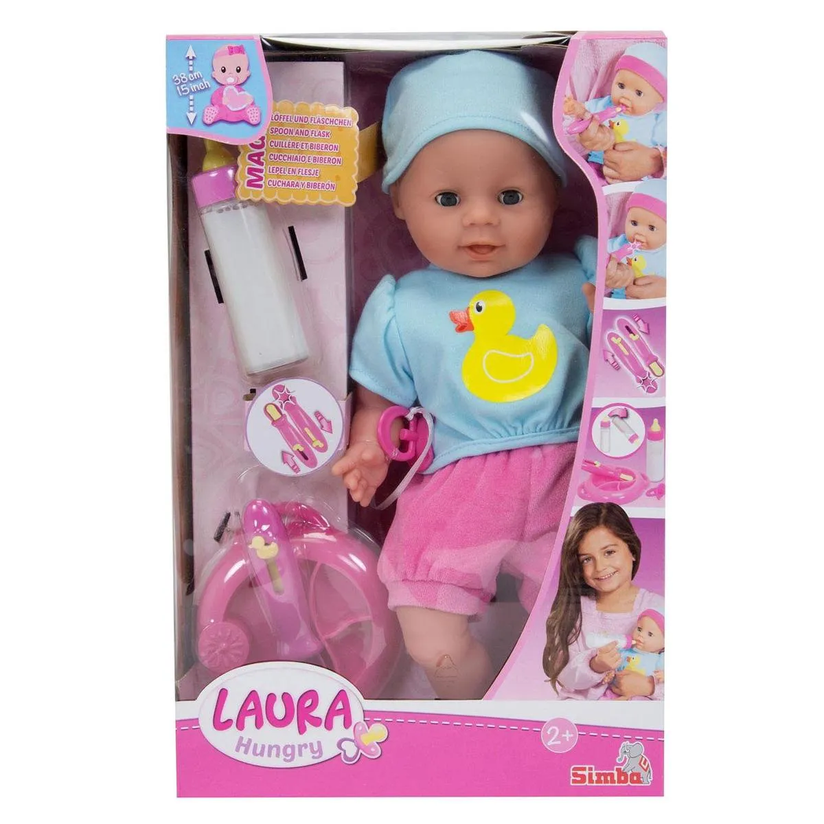 Smoby Laura Hungry Pop Blauw - 38cm