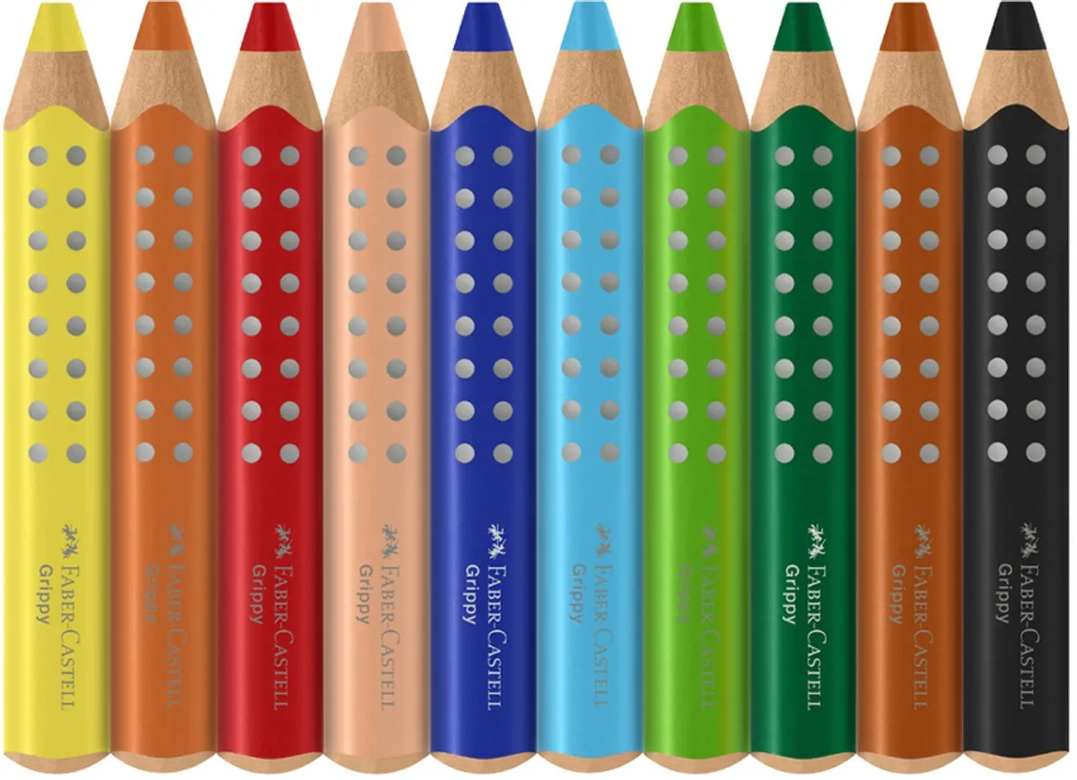 Faber-Castell Grippy Driekantige Kleurpotloden - 10 Stuks