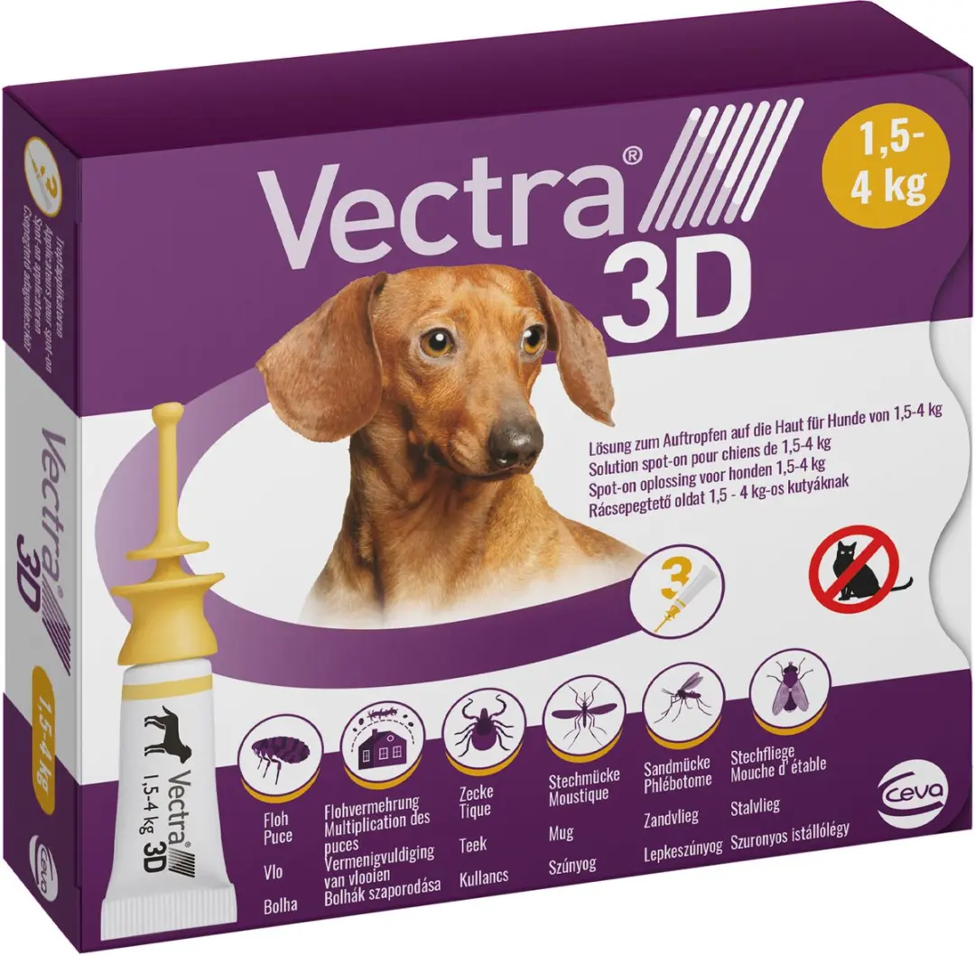 Vectra 3D Hond Anti Teken- en Vlooiendruppels XL - 3 Pipetten - afbeelding 6 van 6
