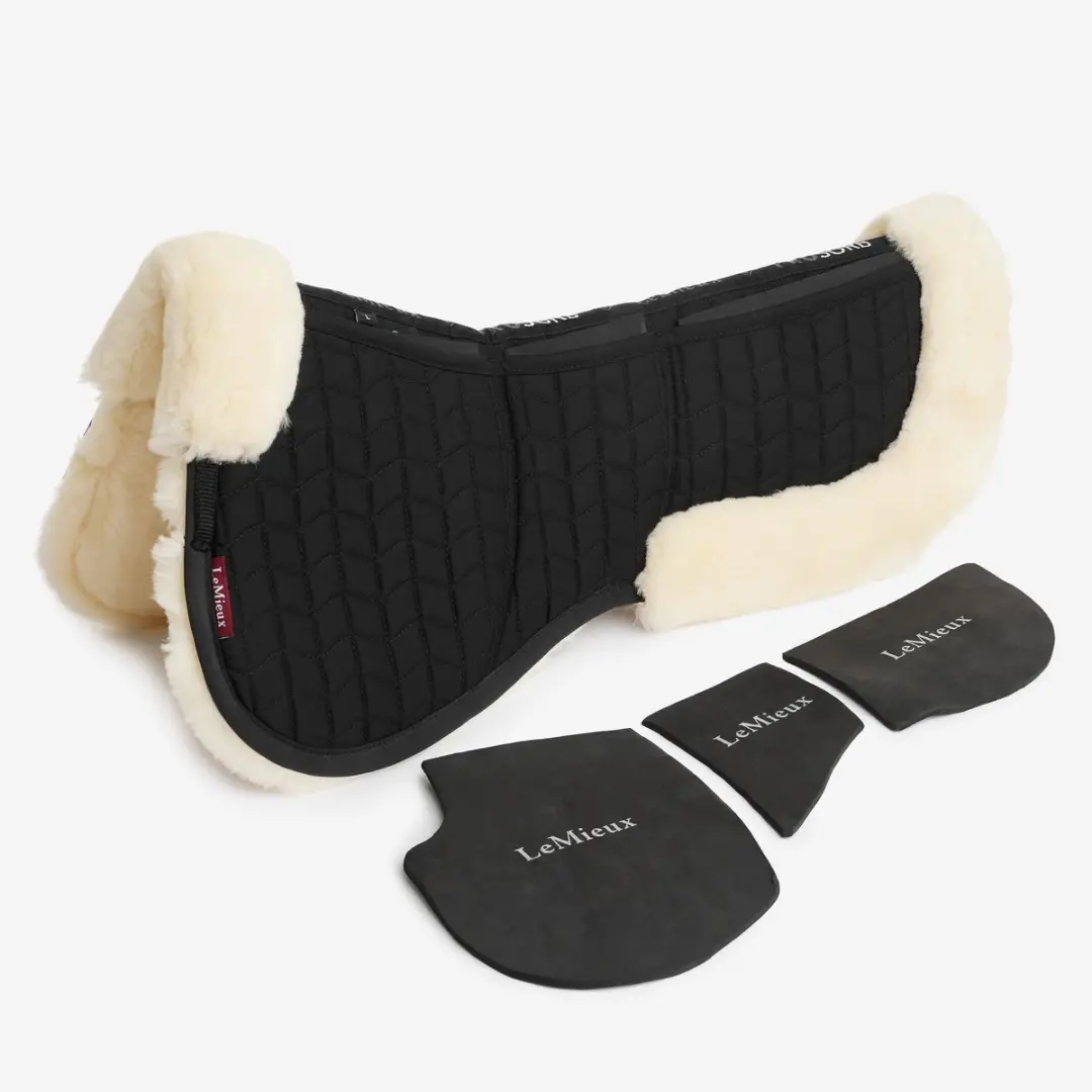 Lemieux Merino+ ProSorb 3 Pocket Zadelonderlegger Full - Zwart/Naturel