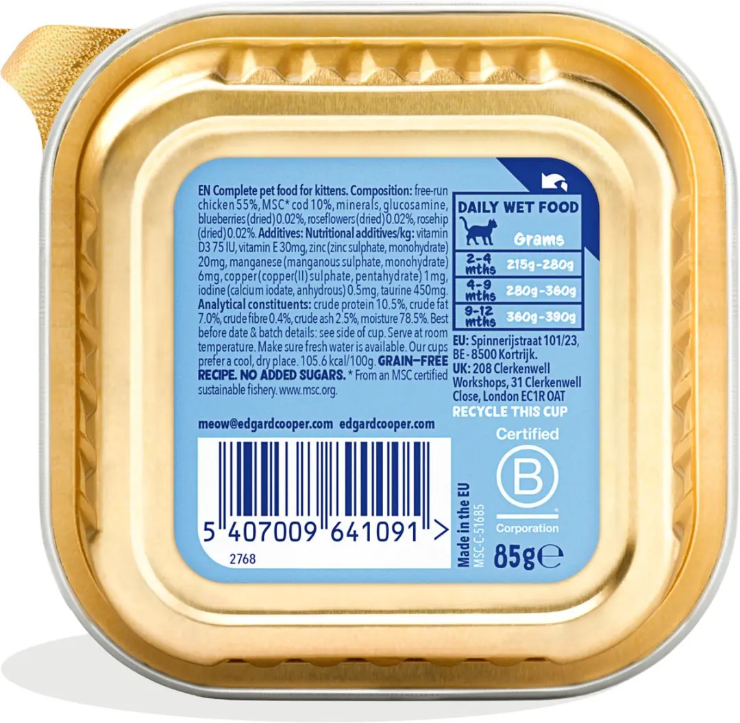 Edgard & Cooper Kitten Pate Kabeljauw - 85g