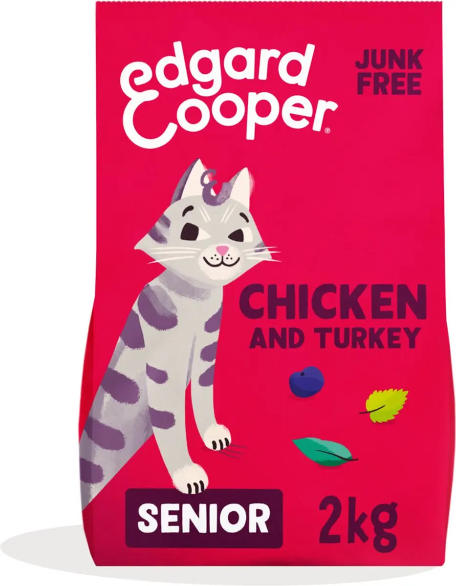 Edgard & Cooper Senior Kattenvoer Kip-Kalkoen 2kg - 4 Stuks - afbeelding 6 van 6