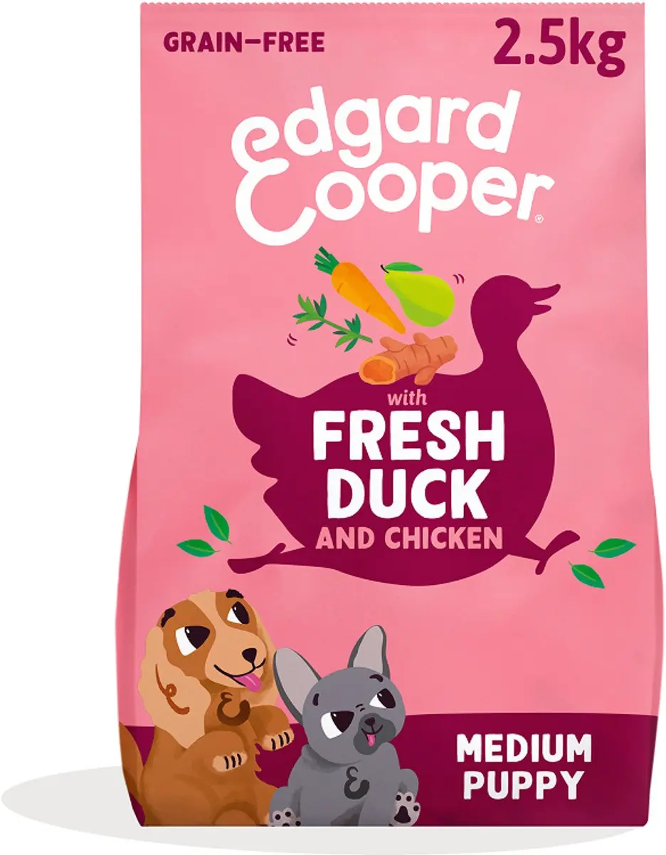 Edgard & Cooper Puppy Hondenbrokken Vers Eend & Kip 2,5kg
