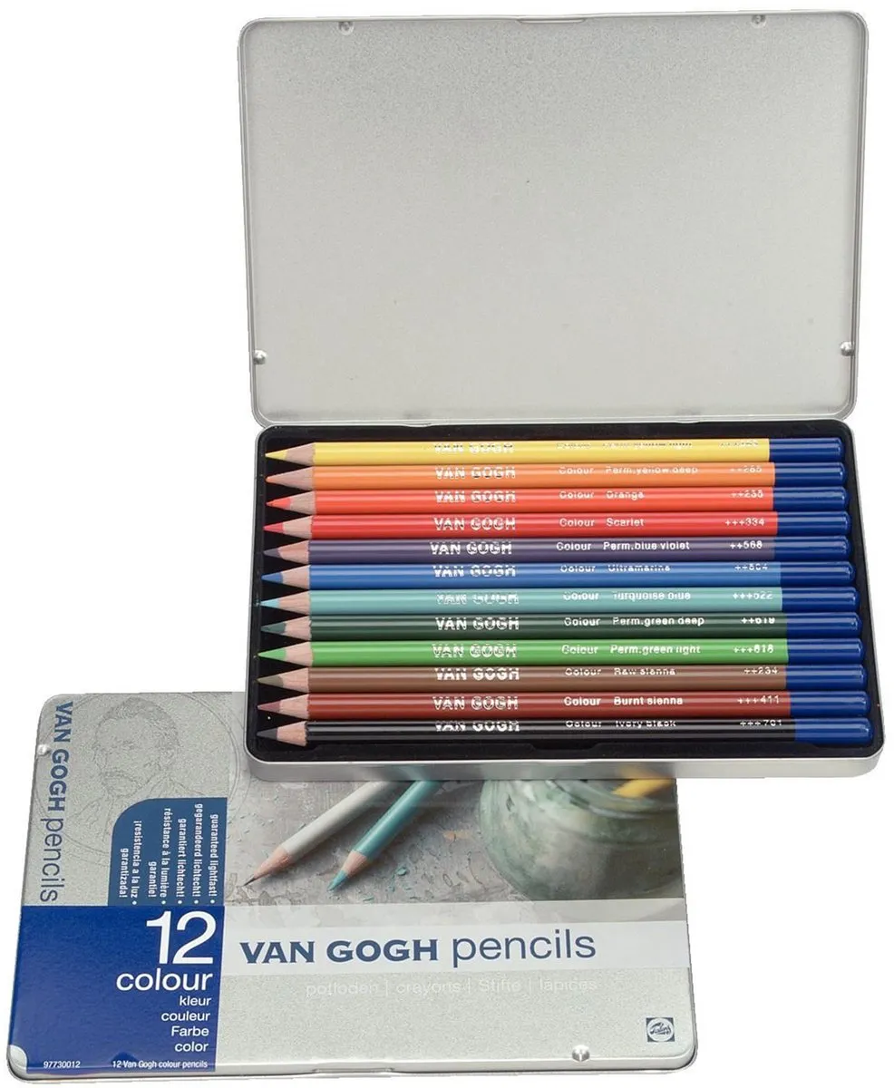 BRUYNZEEL Van Gogh Kleurpotloden Starterset - 12 Stuks