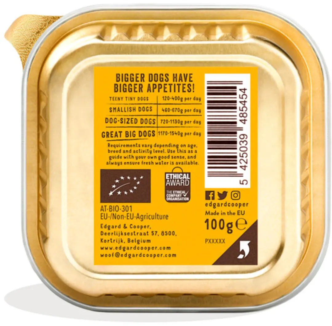 Edgard & Cooper Kuipje Honden Natvoer Bio Kalkoen - 17x100g