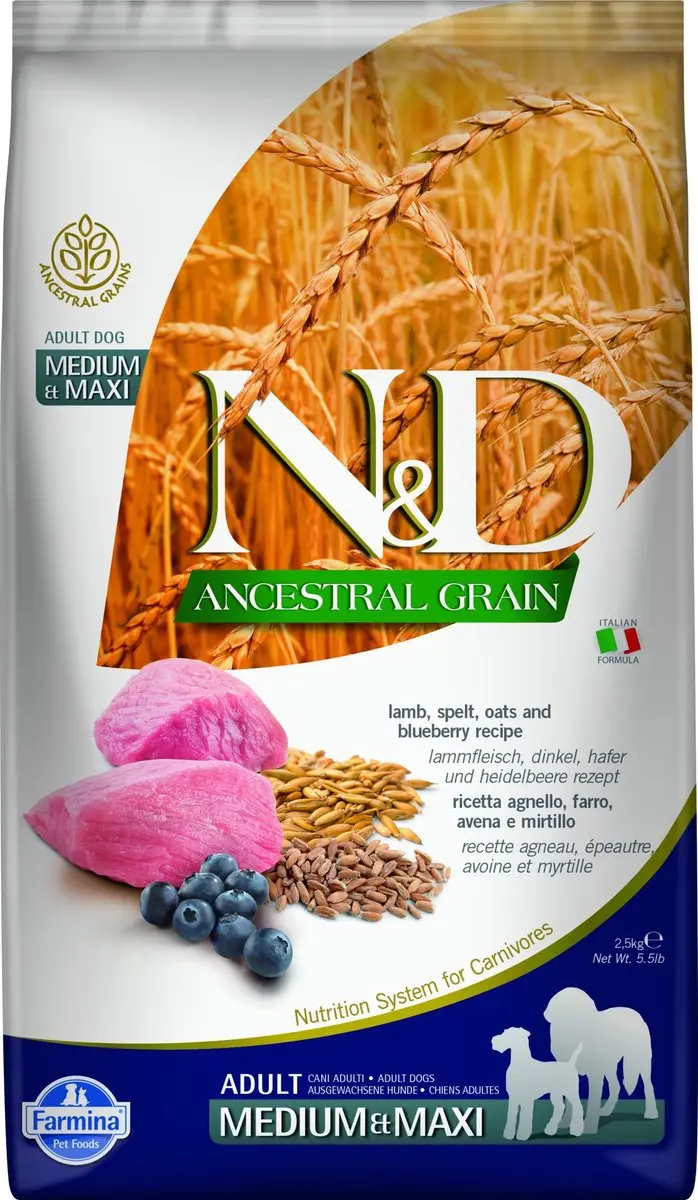 N&D Ancestral Grain Lam Medium/Maxi Hondenvoer 2,5kg