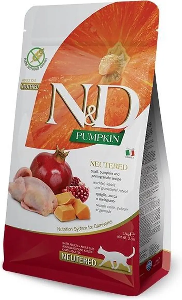 N&D Gesteriliseerd Kattenvoer Kwartel en Pompoen - 5 kg - afbeelding 2 van 2