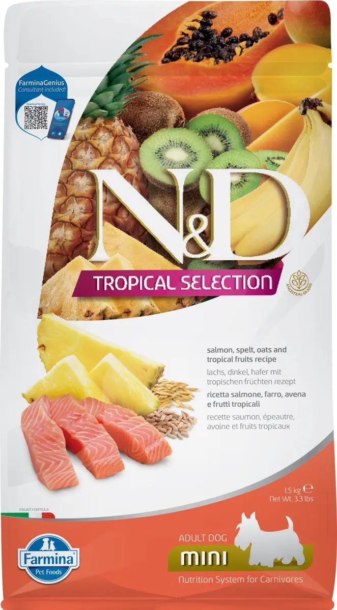 N&D Dog Tropical Selection Salmon Adult Mini 1,5 kg