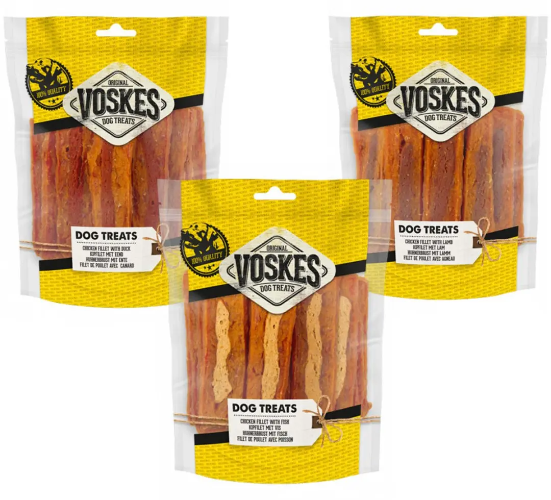 Voskes Hondensnacks Kip Filet Lam 400g