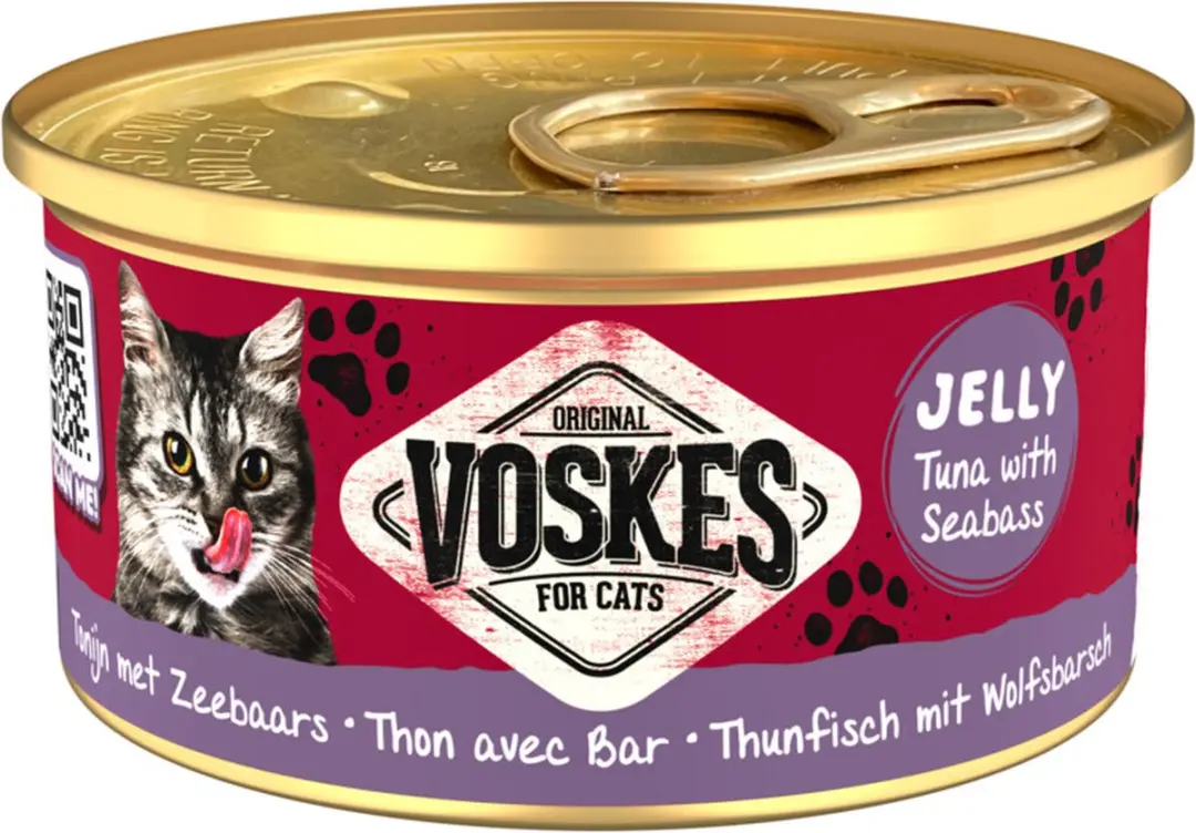 Voskes Natvoer Kat Tonijn met Zeebaars 85g