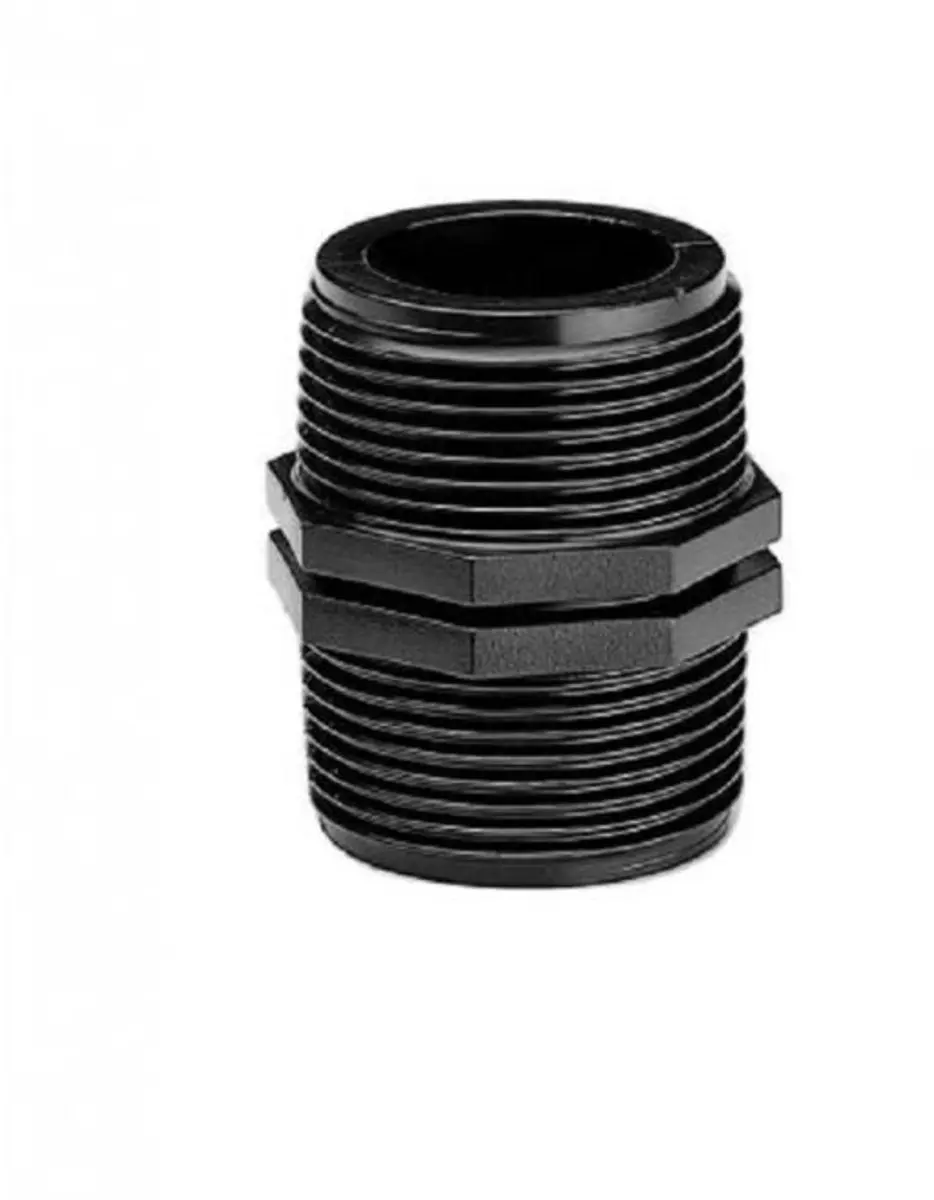 Dubbele nippel 2x buitenschroefdraad 1" x 1"