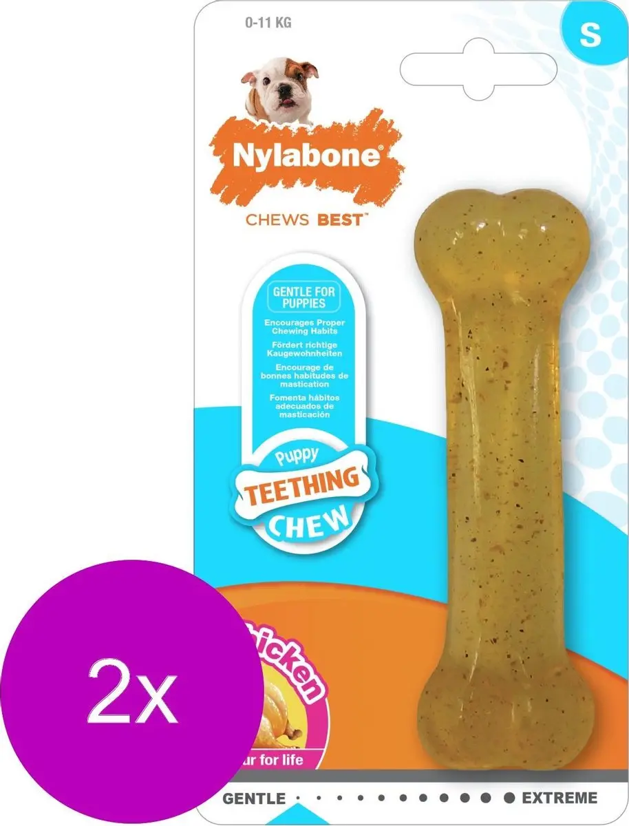 Nylabone Puppy Bone Flexible Bruin