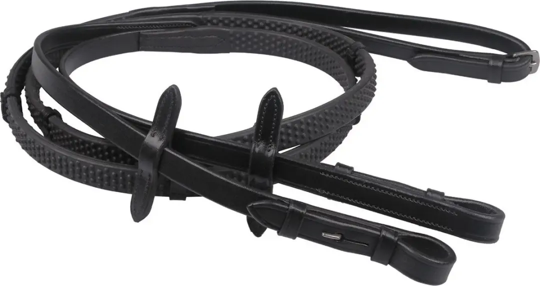 QHP Teugel Rubber Soft Met Stops - Full - Zwart