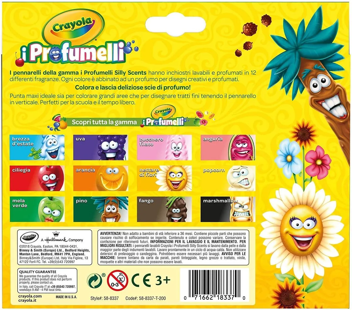 Crayola Silly Scents Viltstiften Geurstiften - 12 Stuks - Veelkleurig