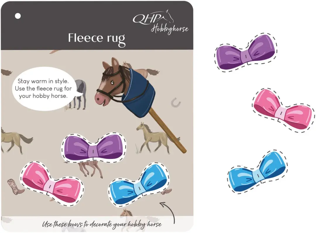 QHP Fleecedeken Hobby Horse Fuchsia - XXS