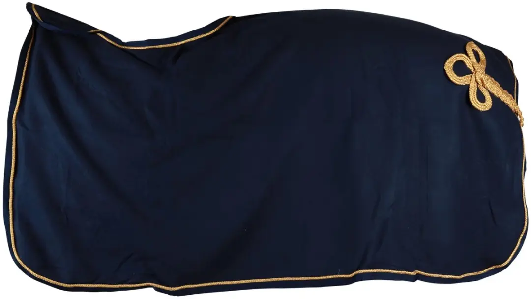 Horsegear HGLuxe Uitrijdeken XL - Donkerblauw-goud